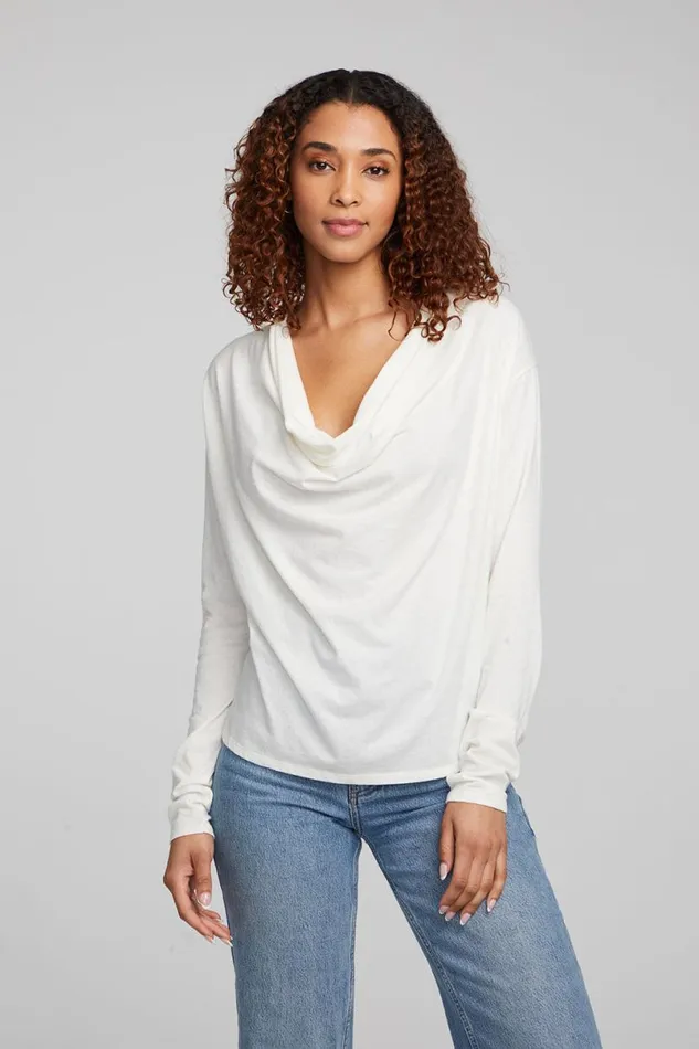 Womens Tops Chaser Brand Mela Bright White Long Sleeve
