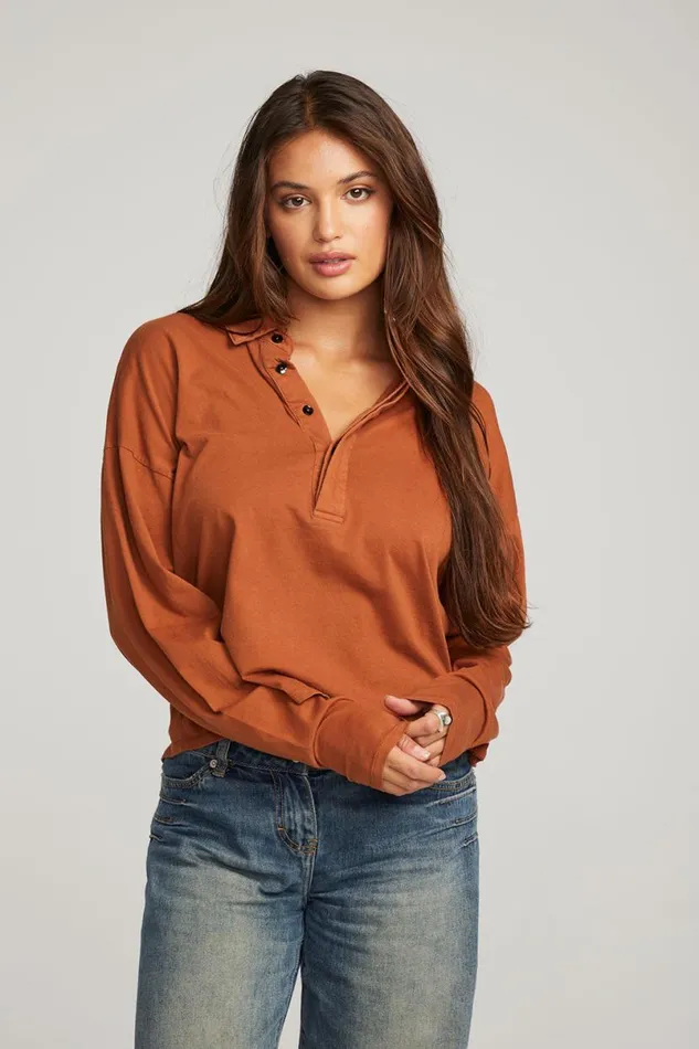 Womens Tops Chaser Brand Miles Whiskey Long Sleeve
