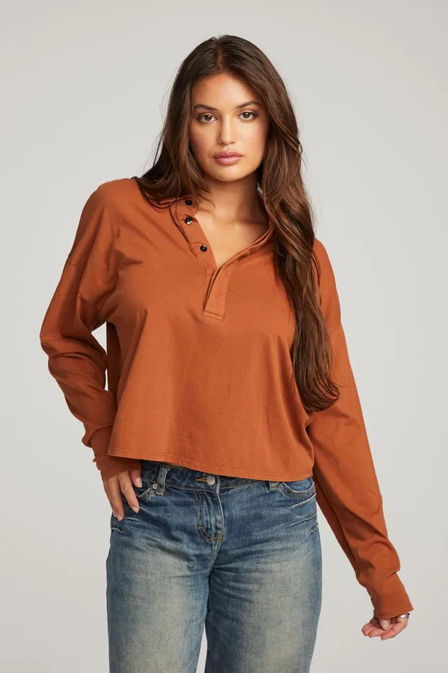 Womens Tops Chaser Brand Miles Whiskey Long Sleeve