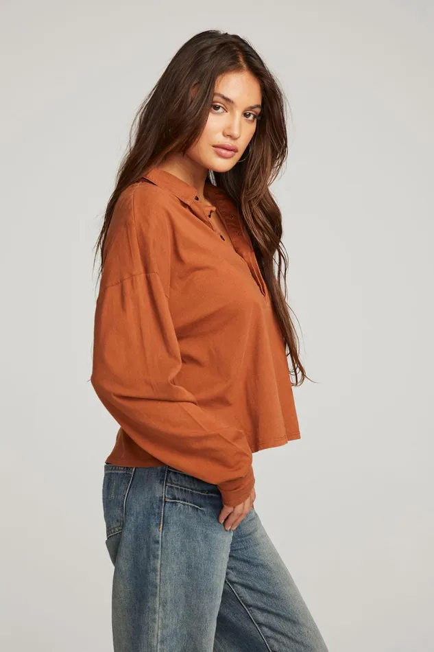 Womens Tops Chaser Brand Miles Whiskey Long Sleeve