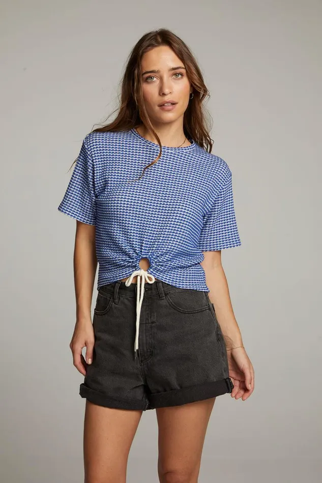 Womens Tops Chaser Brand Miracle Cobalt Blue Short Sleeve