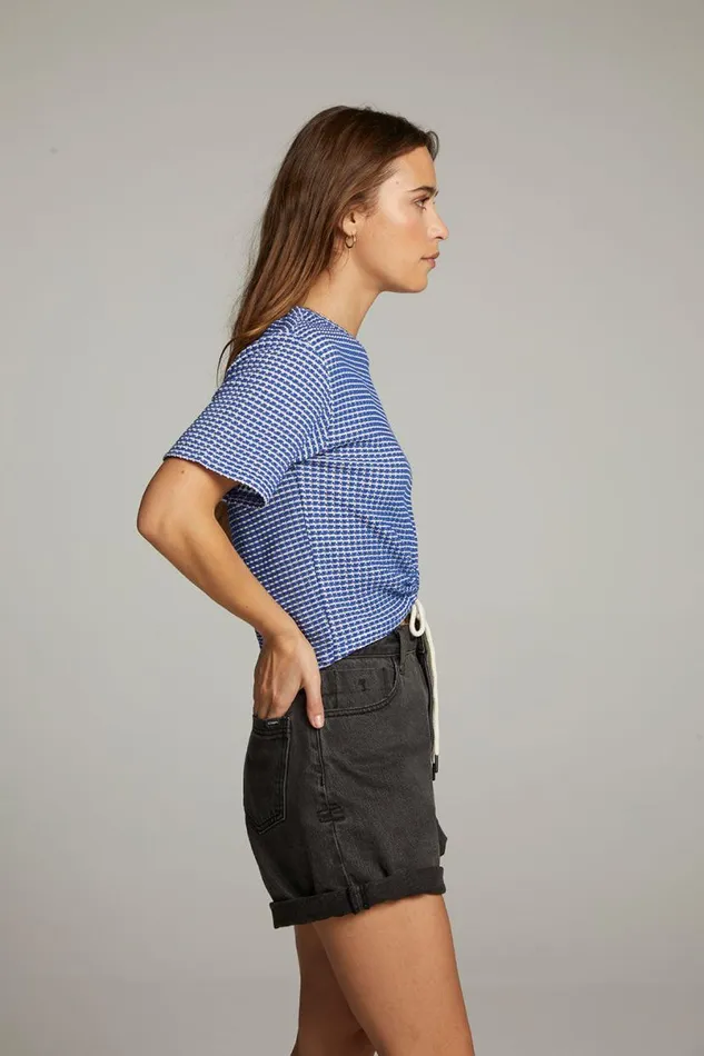 Womens Tops Chaser Brand Miracle Cobalt Blue Short Sleeve
