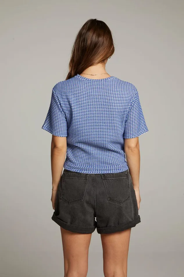 Womens Tops Chaser Brand Miracle Cobalt Blue Short Sleeve