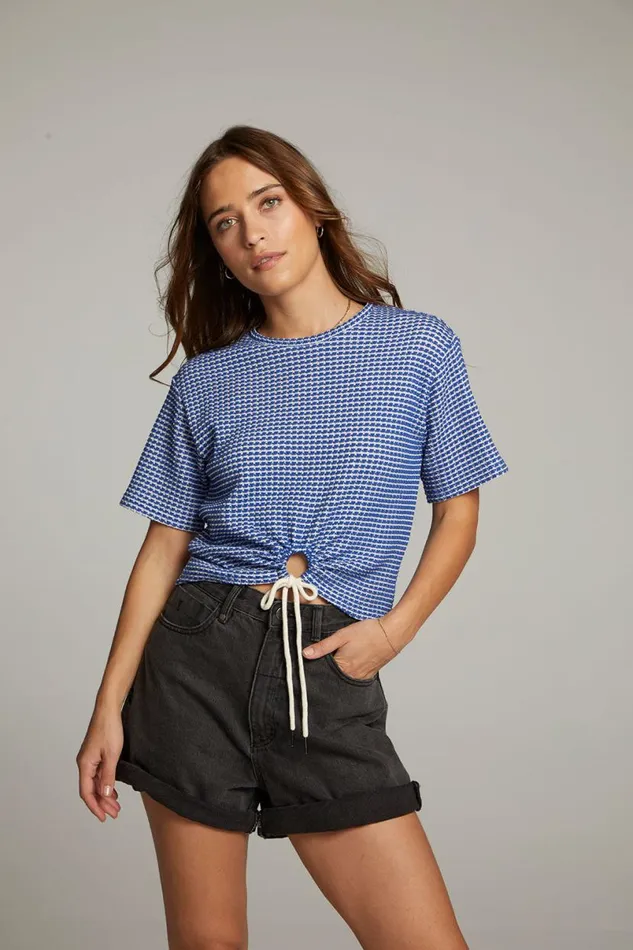 Womens Tops Chaser Brand Miracle Cobalt Blue Short Sleeve