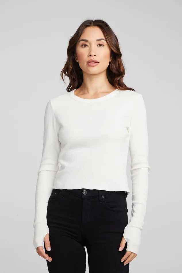 Womens Tops Chaser Brand Moonlight Bright White Long Sleeve