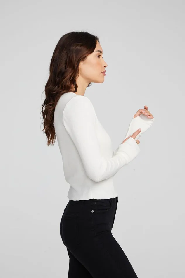 Womens Tops Chaser Brand Moonlight Bright White Long Sleeve