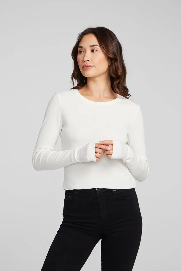 Womens Tops Chaser Brand Moonlight Bright White Long Sleeve