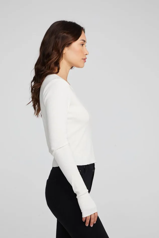 Womens Tops Chaser Brand Moonlight Bright White Long Sleeve