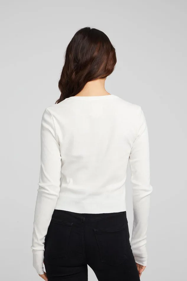 Womens Tops Chaser Brand Moonlight Bright White Long Sleeve