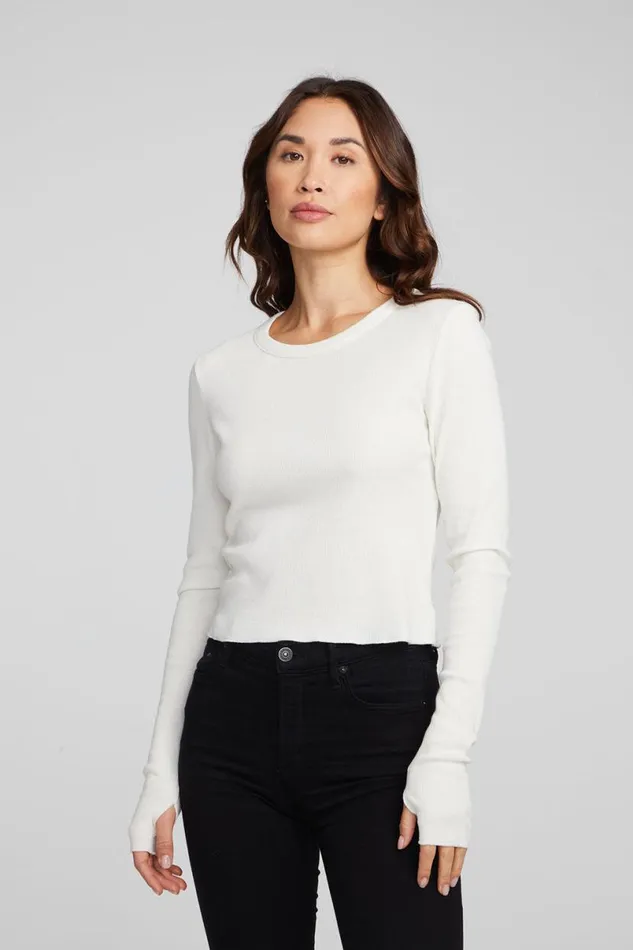 Womens Tops Chaser Brand Moonlight Bright White Long Sleeve
