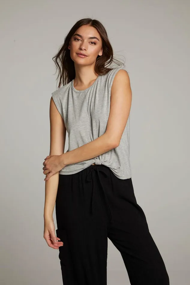 Womens Tops Chaser Brand Ocean Heather Grey Tank