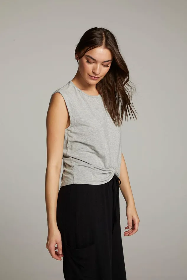 Womens Tops Chaser Brand Ocean Heather Grey Tank