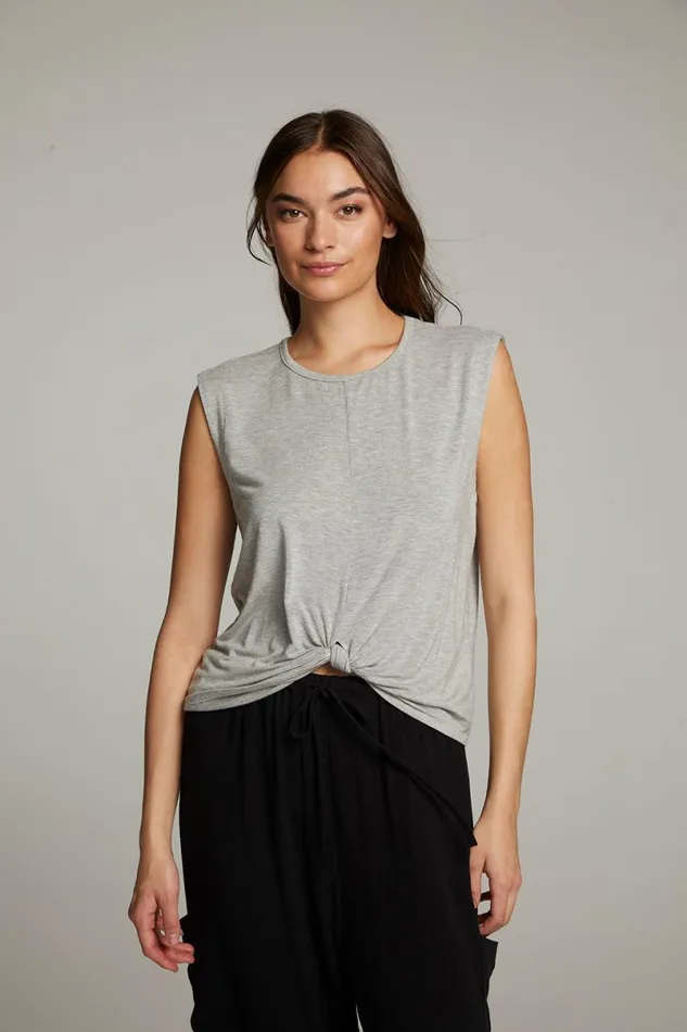 Womens Tops Chaser Brand Ocean Heather Grey Tank