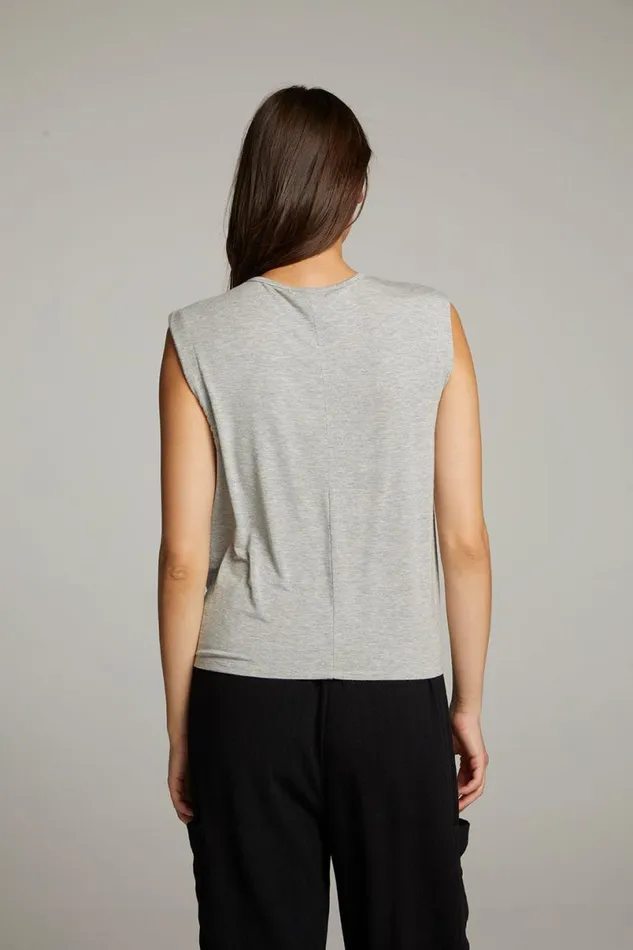 Womens Tops Chaser Brand Ocean Heather Grey Tank