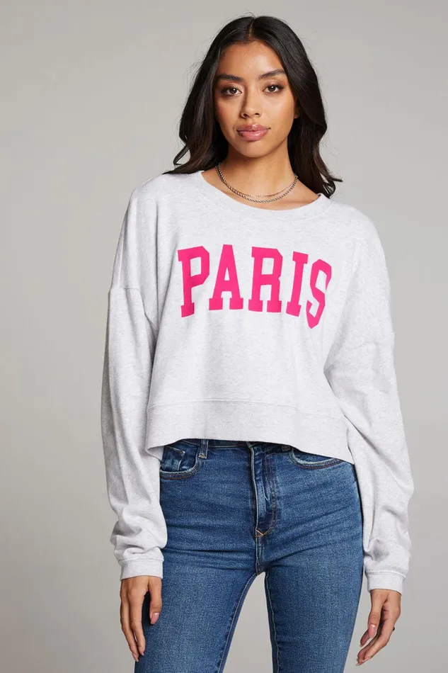 Womens Tops Chaser Brand Paris Pullover