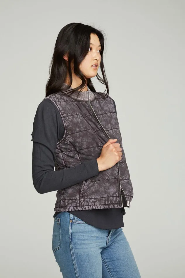 Womens Tops Chaser Brand Quilted Mock Neck Puffer Vest