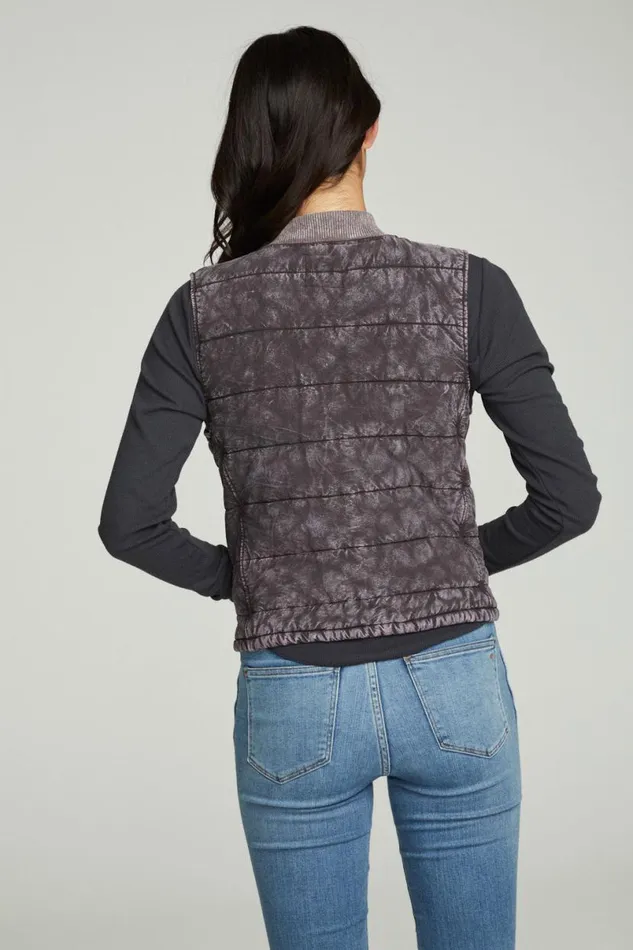 Womens Tops Chaser Brand Quilted Mock Neck Puffer Vest