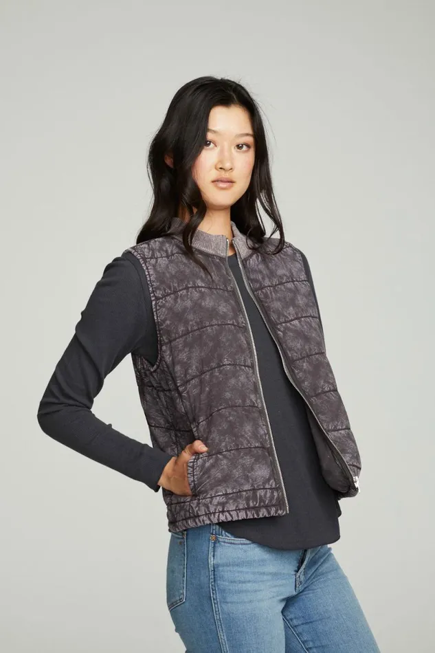 Womens Tops Chaser Brand Quilted Mock Neck Puffer Vest