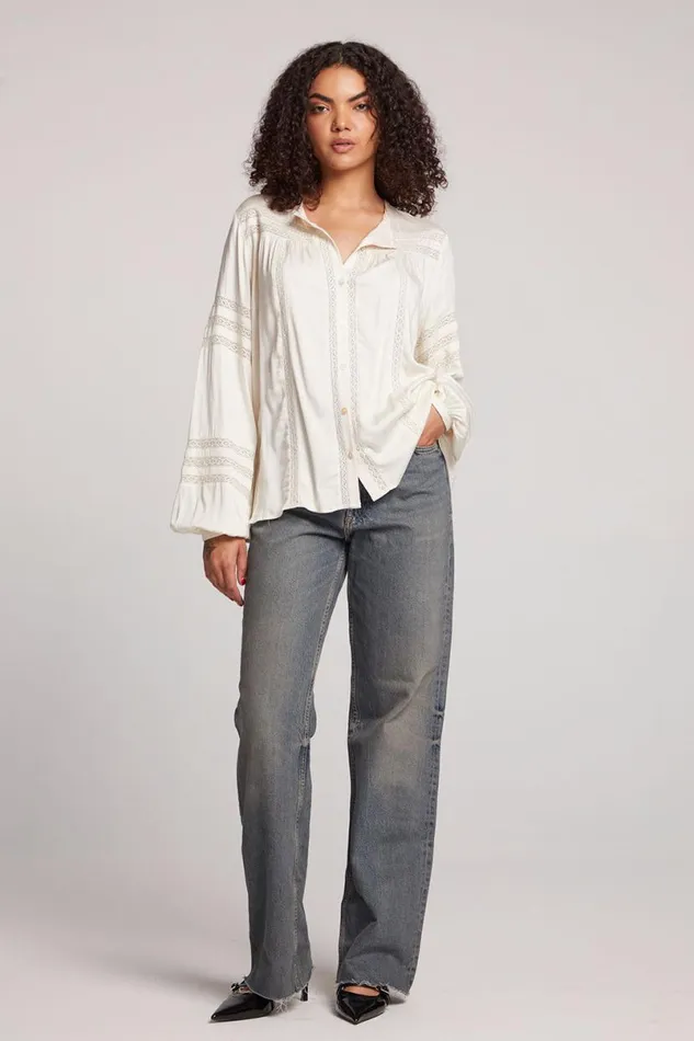 Womens Tops Chaser Brand Rozina Starry White Blouse