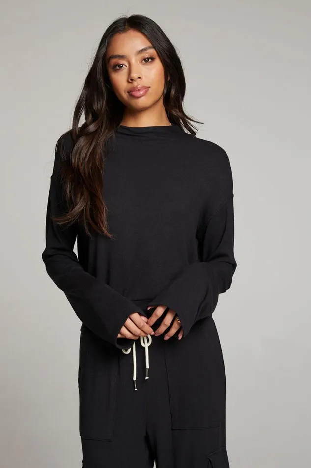 Womens Tops Chaser Brand Seattle Licorice Long Sleeve