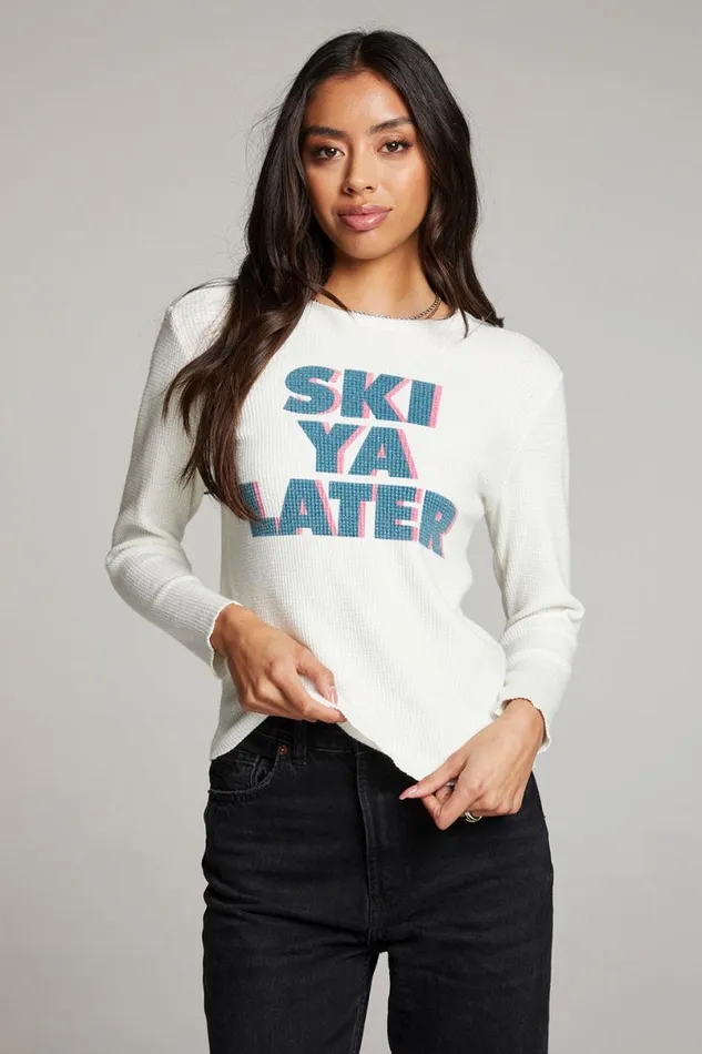 Womens Tops Chaser Brand Ski Ya Later Long Sleeve