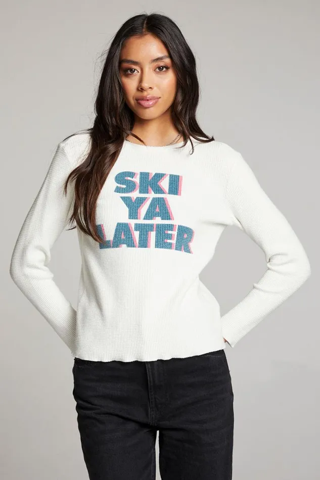 Womens Tops Chaser Brand Ski Ya Later Long Sleeve