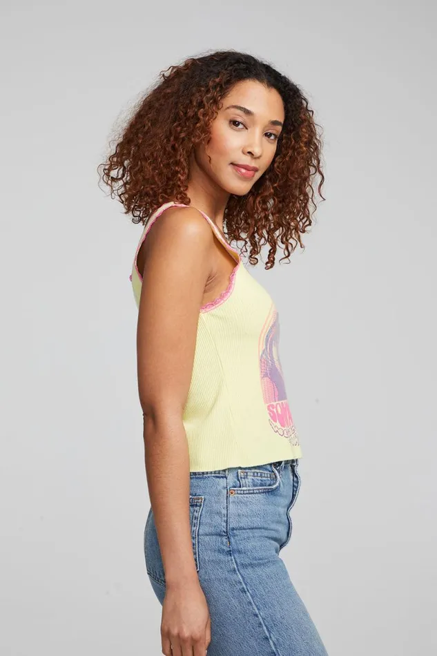 Womens Tops Chaser Brand Sonny and Cher 034Westbury Music Fair034 Tank Top
