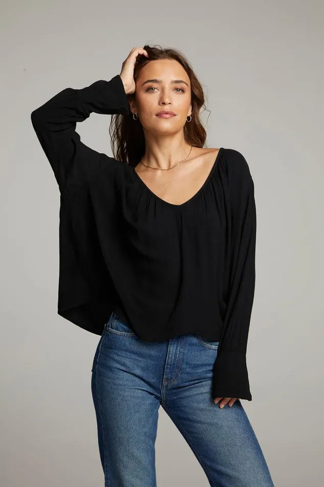 Womens Tops Chaser Brand Warren Licorice Blouse