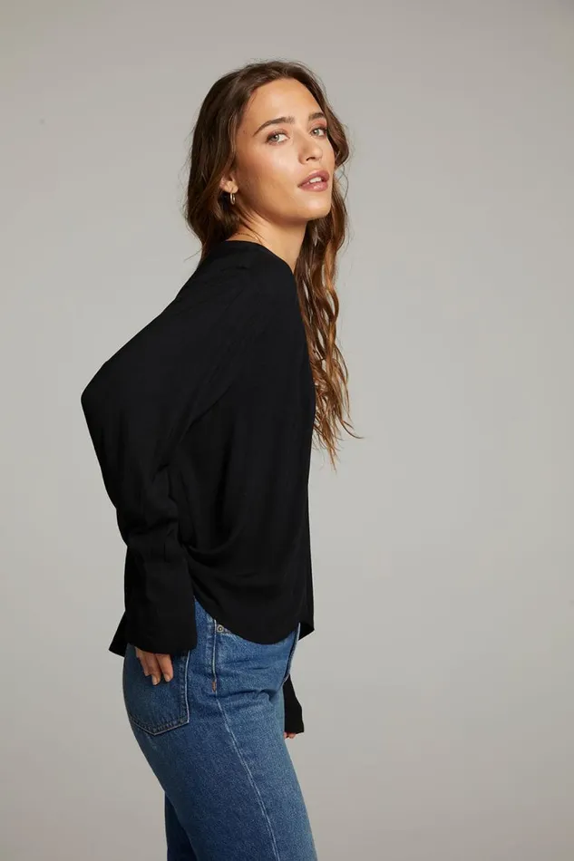 Womens Tops Chaser Brand Warren Licorice Blouse