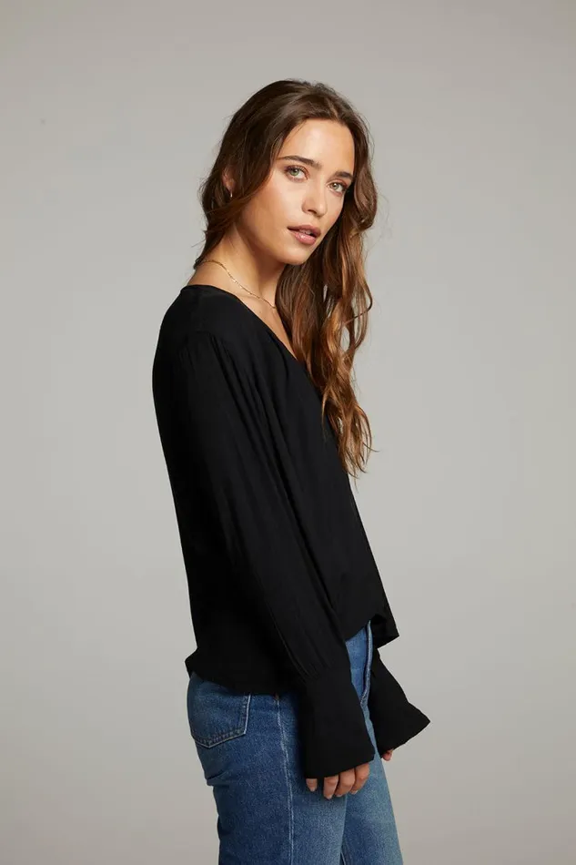 Womens Tops Chaser Brand Warren Licorice Blouse