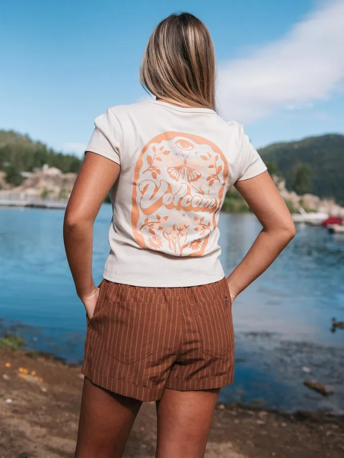 Womens Tops Volcom Have A Clue Tee 8211 Cloud