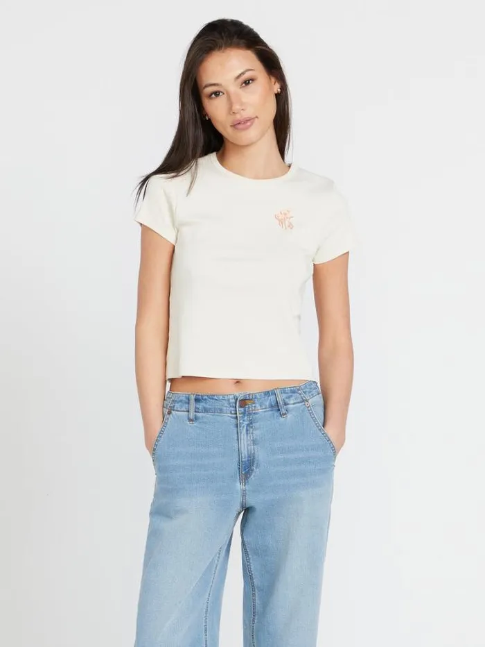 Womens Tops Volcom Have A Clue Tee 8211 Cloud