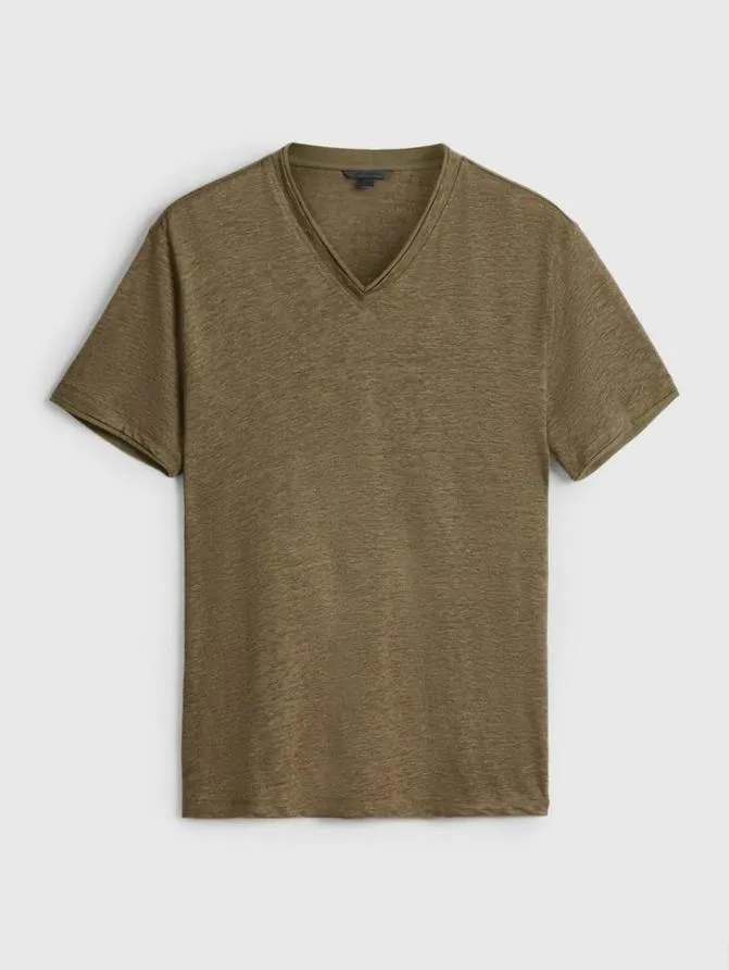 WOOSTER VNECK Dk Steel Htr Clothing John Varvatos TShirts