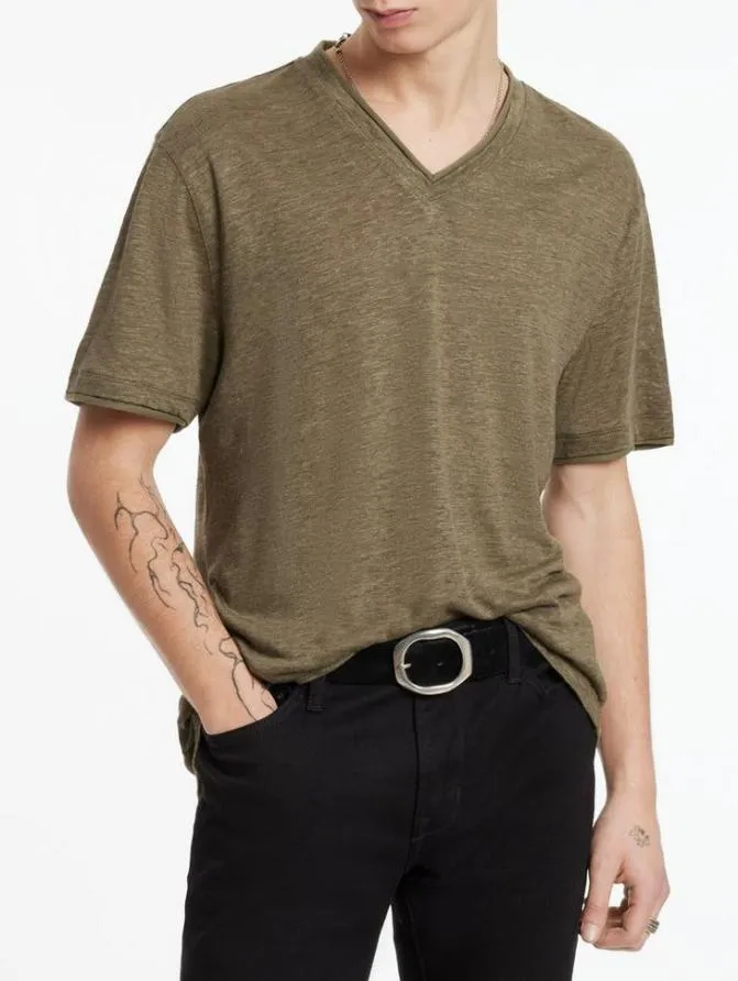 WOOSTER VNECK Dk Steel Htr Clothing John Varvatos TShirts