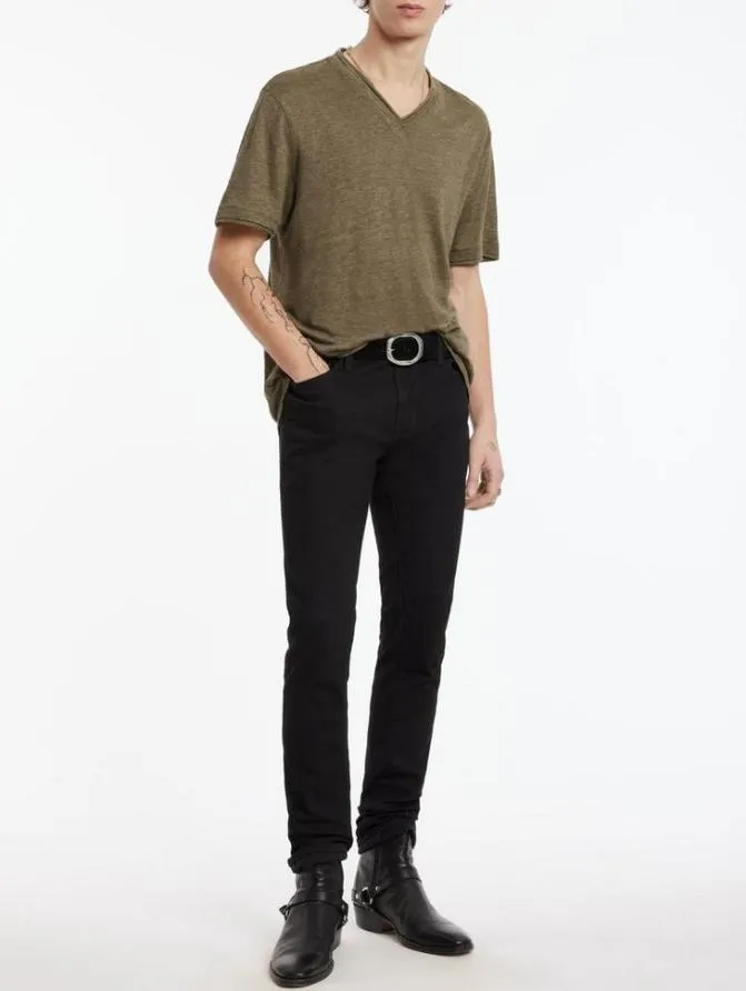 WOOSTER VNECK Dk Steel Htr Clothing John Varvatos TShirts