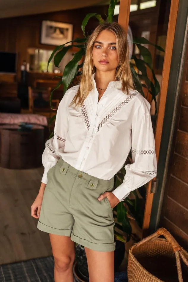 Wren Shorts In Sage 8211 FINAL SALE Sage Women Bohme Shorts
