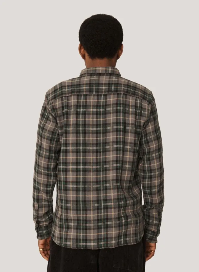 YMC Curtis Check Shirt Green Multi Mens Shirts