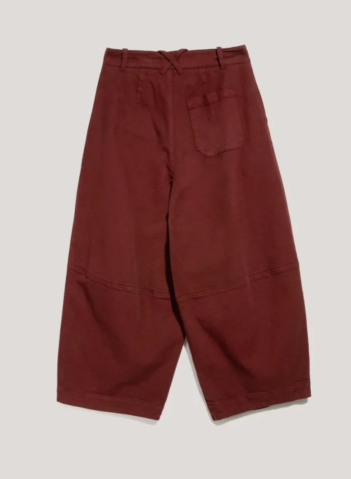 YMC Deadbeat Cotton Twill Trousers Burgundy Womens Trousers