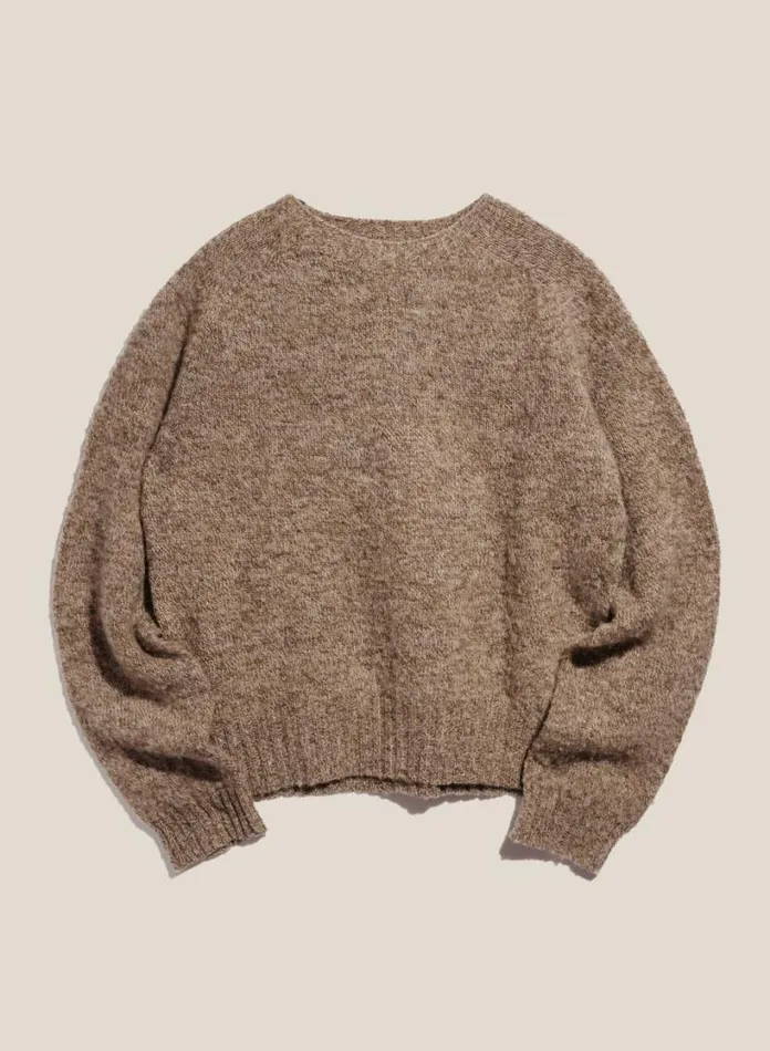 YMC Earth Jets Crew Neck Knit Natural Womens Earth