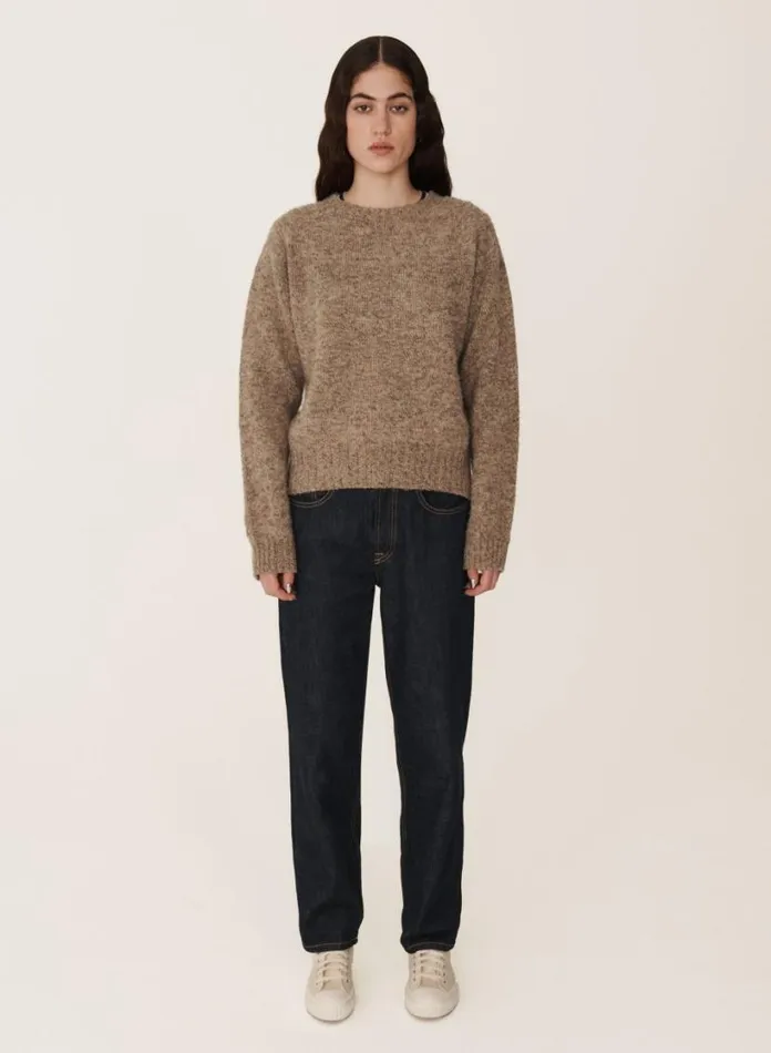 YMC Earth Jets Crew Neck Knit Natural Womens Earth