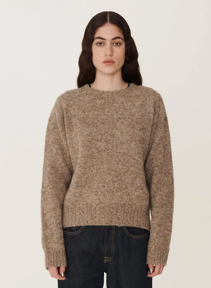 YMC Earth Jets Crew Neck Knit Natural Womens Earth