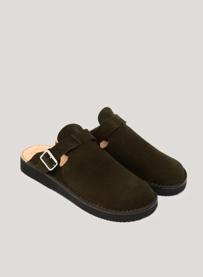 YMC Fracap X Sabot Mules Olive Mens Footwear