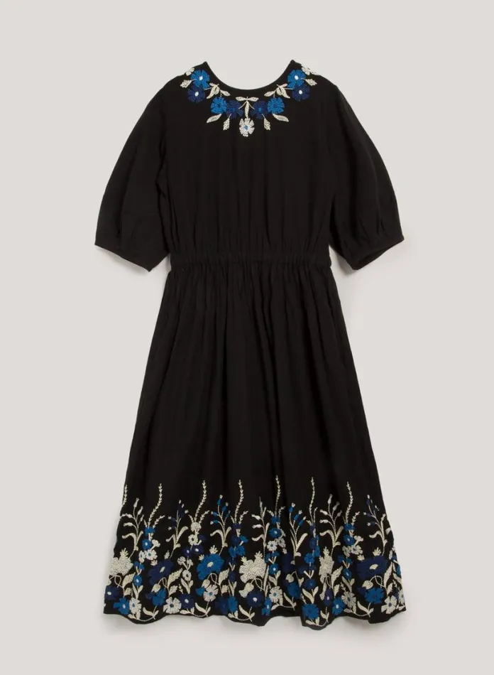 YMC Garden Dress Black Multi Womens Dresses