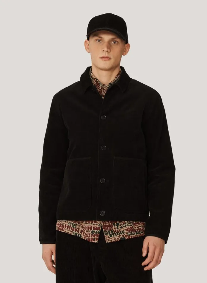 YMC Groundhog Corduroy Jacket Black Mens Outerwear