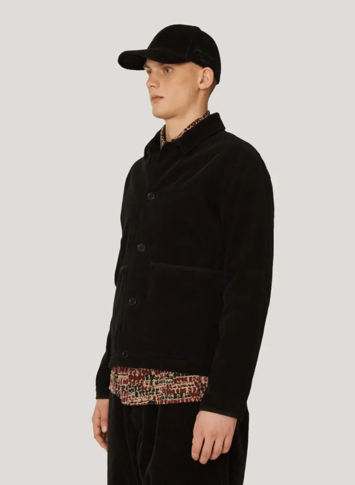 YMC Groundhog Corduroy Jacket Black Mens Outerwear