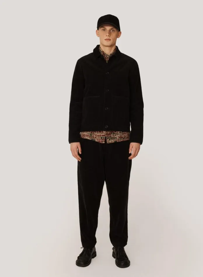 YMC Groundhog Corduroy Jacket Black Mens Outerwear