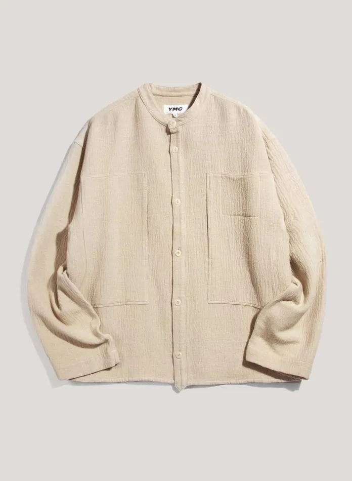 YMC Hawkeye Brushed Overshirt Ecru Mens Shirts