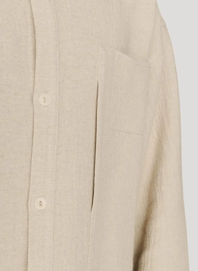 YMC Hawkeye Brushed Overshirt Ecru Mens Shirts