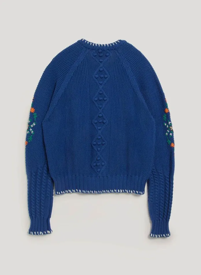 YMC Lotus Cardigan Blue Womens Knitwear