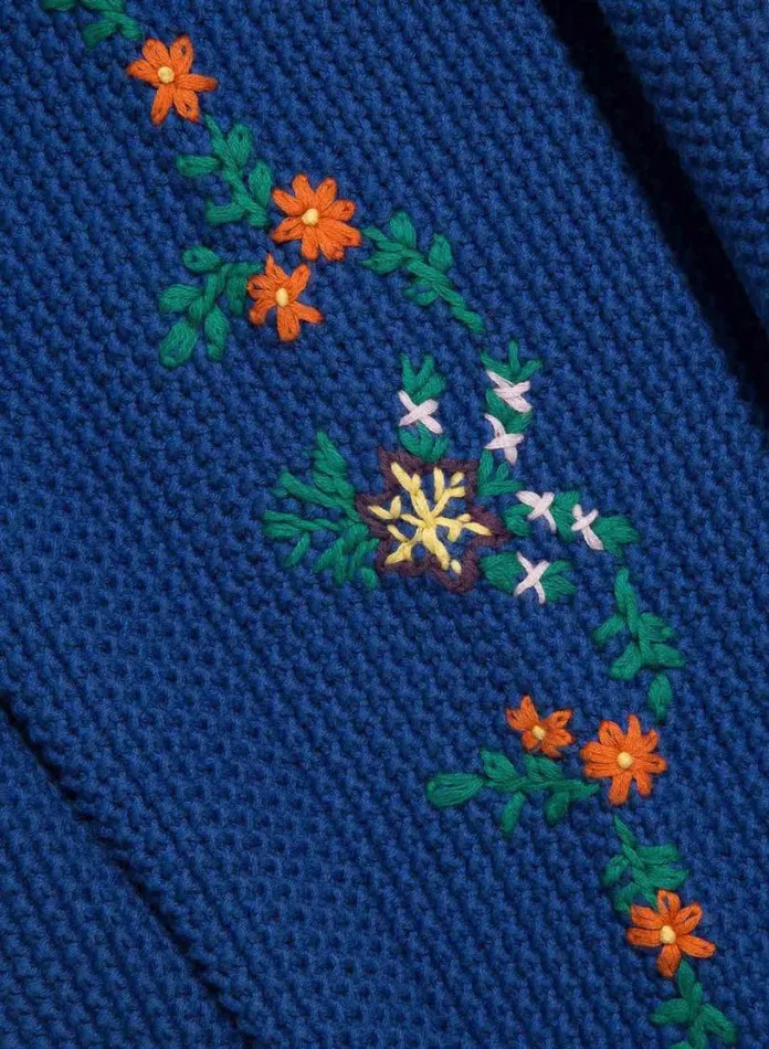 YMC Lotus Cardigan Blue Womens Knitwear